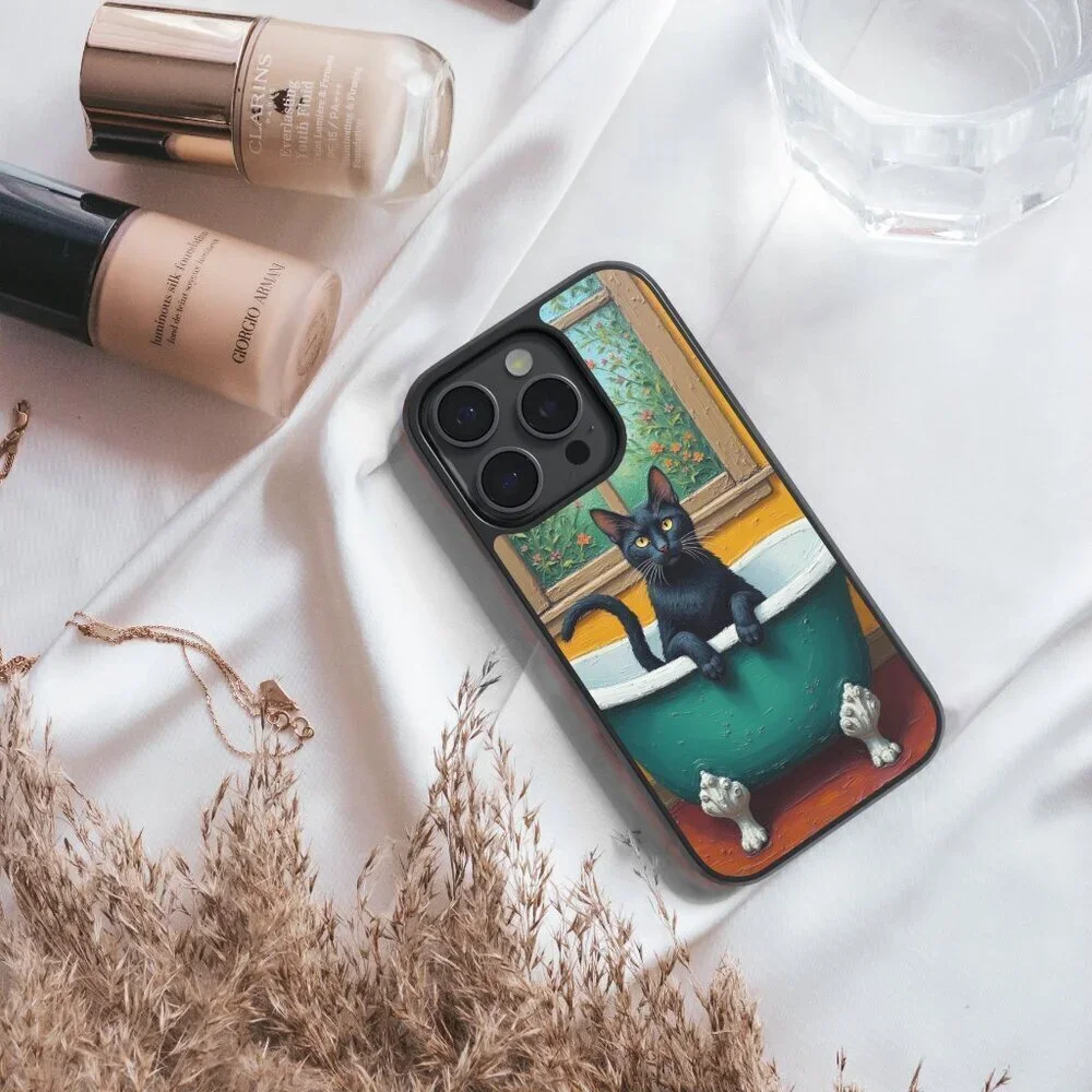 Cat Phone Case iPhone 16 Pro, 15 Pro, 14, Samsung Galaxy S25 Google Pixel
